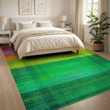 Vibrant Rainbow Plaid Area Rug