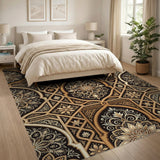 Ornate Gold Persian Floral Area Rug