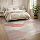 Abstract Coral Wave Area Rug