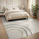 Neutral Swirl Abstract Area Rug