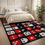 Red Dice Grid Area Rug