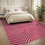 Bold Red Bold Red Geometric Maze Area Rug