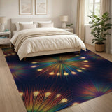 Vibrant Geometric Light Bulb Area Rug