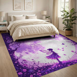 Purple Fairy Moonlit Forest Area Rug