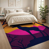 Sunset Deer Silhouette Area Rug