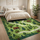 Starry Forest Village Path Area Rug