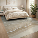 Layered Abstract Waves Area Rug
