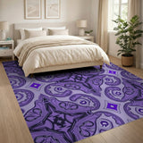 Traditional Persian Purple Ornate Persian Area Rug