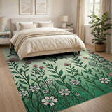 Green Butterfly Meadow Wildflower Rug