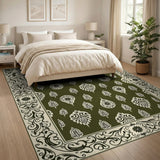 Ornate Green Paisley Persian Area Rug
