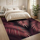 Pink Palm Frond Area Rug