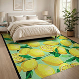 Fruit Pattern Multi-color and Patterns Vibrant Lemon Fruit Pattern Area Rug