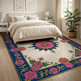 Exquisite Pink Floral Medallion Persian Rug