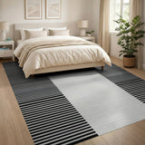 Bold Black White Vertical Stripe No. 10 Area Rug