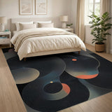 Modern Abstract Swirl Line Area Rug