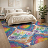 Vibrant Rainbow Coastal Area Rug