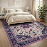 Pink Persian Floral Medallion Traditional Persian Area Rug