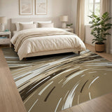 Beige Abstract Swirl Abstract Area Area Rug