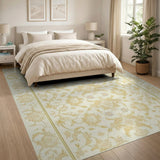 Elegant Gold Floral Persian Area Rug