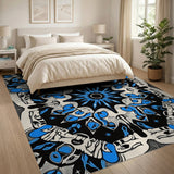 Blue Skull Mandala Area Rug