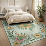 Vintage Sunflower Medallion Floral Area Rug
