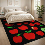 Whimsical Red Apple Cluster Area Rug