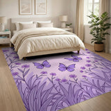 Purple Purple Butterfly Meadow Area Rug