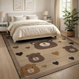 Adorable Teddy Bear Hearts Kids Area Rug