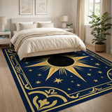 Celestial Eclipse Sunburst Navy Area Rug