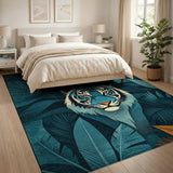 Teal Tiger Jungle Area Rug