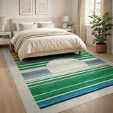 Multi-Color Geometric Sunrise Stripe Area Rug