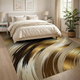 Gold Brushstroke Abstract Area Rug