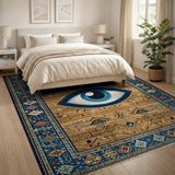 Mystical Blue Eye Heritage Tribal Area Rug