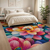 Multi-color and Patterns Vibrant Floral Multi-Color Area Rug