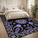 Traditional Persian Mandala Purple Mandala Persian Area Rug