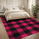 Red Black Buffalo Plaid Farmhouse Area Rug