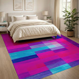 Vibrant Geometric Color Block Area Rug