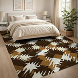 Starburst Geometric Brown Tan Area Rug