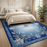 Blue Snowflake Star Area Rug