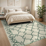 Green Trellis Fruit Vine Area Rug