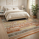Terracotta Stripe Southwestern Area Rug