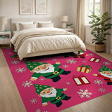 Multi-color and Patterns Whimsical Christmas Gnomes Area Rug