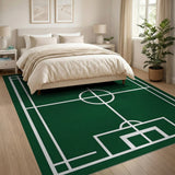 Green Soccer Field Area Rug