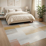 Layered Geometric Neutral Area Rug