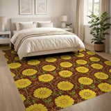 Vintage Sunflower Medallion Area Rug