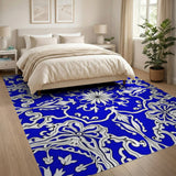 Intricate Blue Persian Floral Area Rug