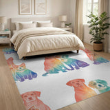 Multi-color and Patterns Rainbow Dogs Kids Cartoon Area Rug