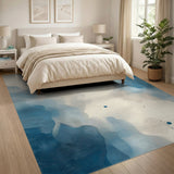 Blue Teal Abstract Wave No. 5 Area Rug