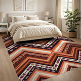 Orange Southwestern Chevron Arrow Rug