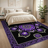Traditional Persian Mandala Purple Mandala Floral Area Rug